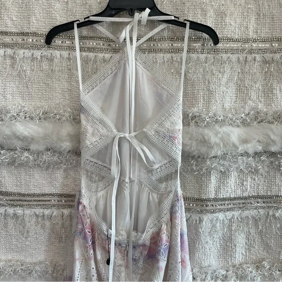 Gianni Bini Delaney Embroidered Eyelet Halter Tie Dye Dress - Picture 10 of 14
